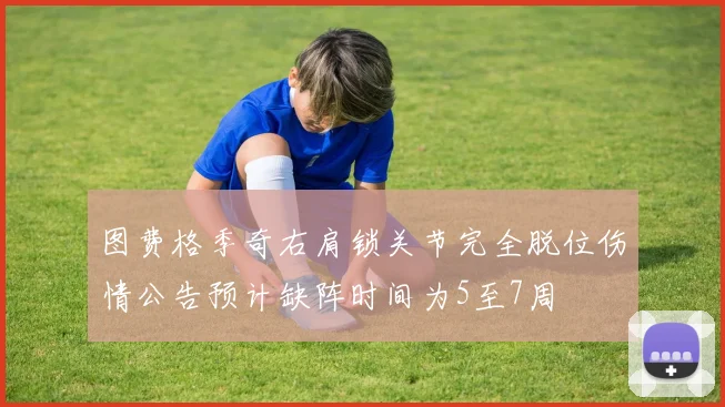 图费格季奇右肩锁关节完全脱位伤情公告预计缺阵时间为5至7周